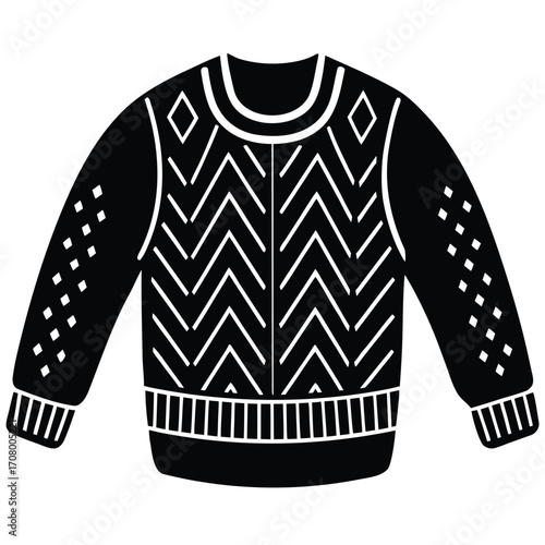 knitted sweater vector icon