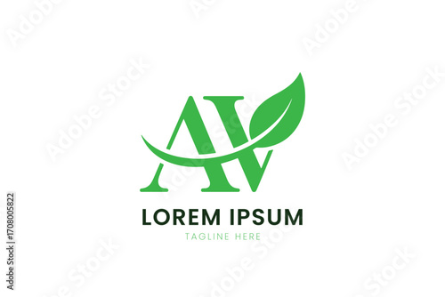 Minimalist green leafy logo design for av brand identity and nature-inspired businesses