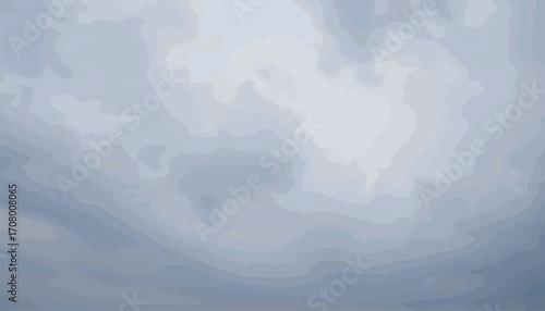 Stylized graphic depiction of an overcast sky with layered clouds, a modern vector art background
