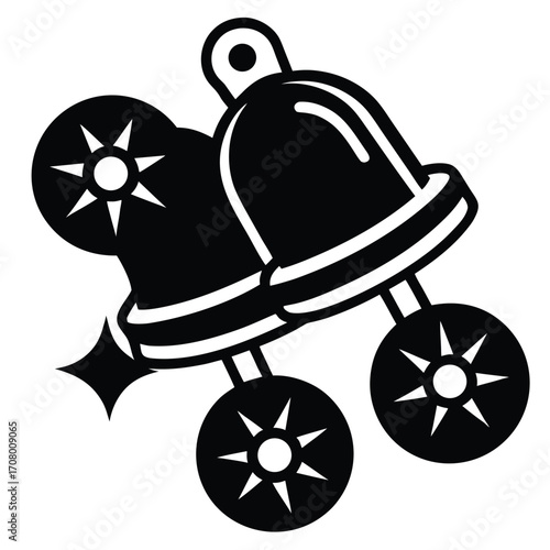sleigh bells vector icon