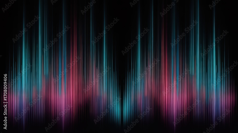 Fototapeta premium Symmetrical Glowing Lines Creating Aurora Borealis Effect