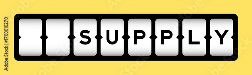 Black color in word supply on slot banner with yellow color background