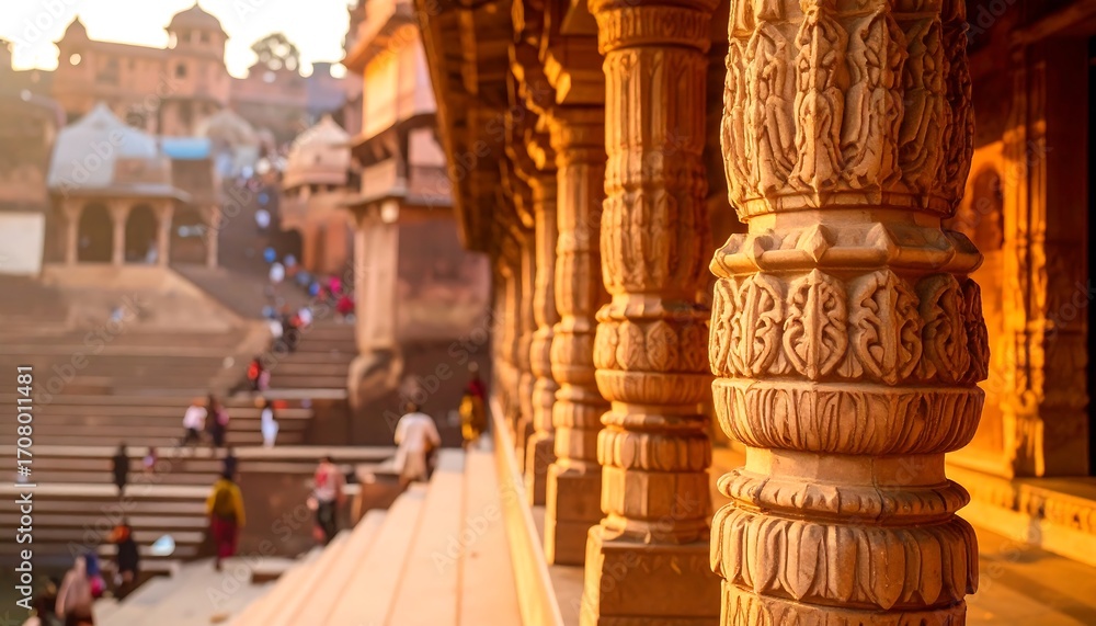 Fototapeta premium Intricate Temple Architecture in India.