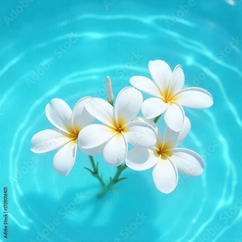 frangipani flower in water