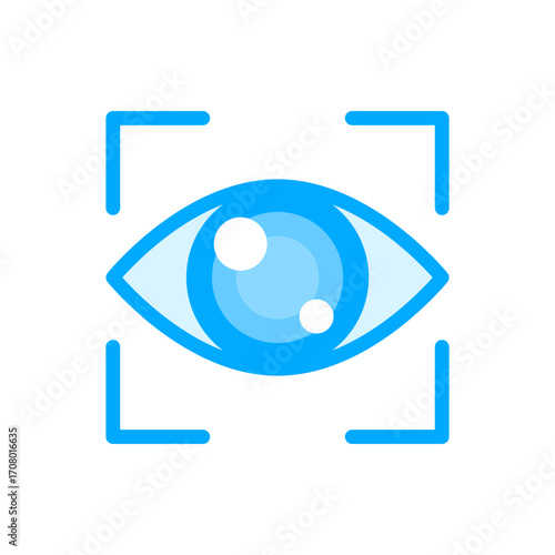 Eye Scan Icon Isolated on Transparent Background. Biometric Security. Vector Illustration