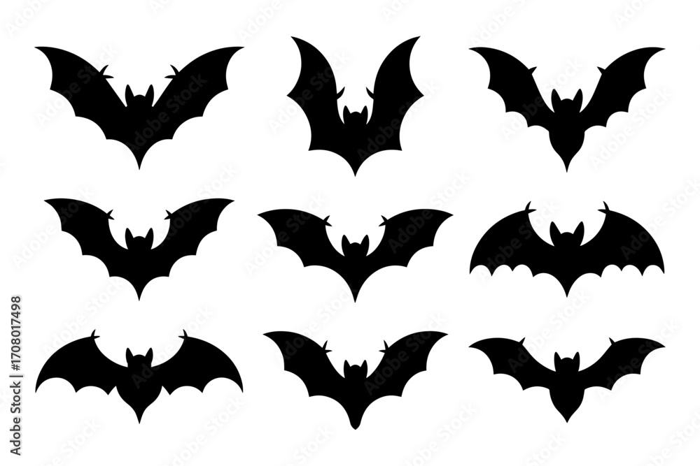 Fototapeta premium silhouette bats halloween night dark creatures