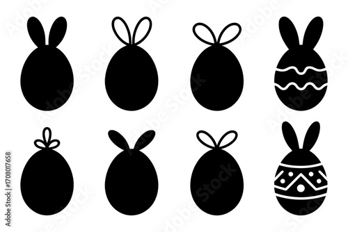 silhouette of Easter egg-shaped rabbit 