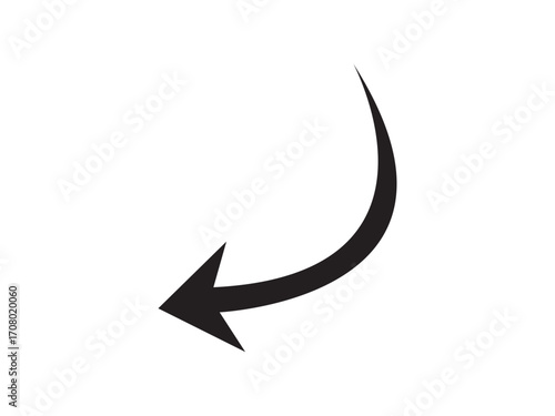 black curve arrow icon