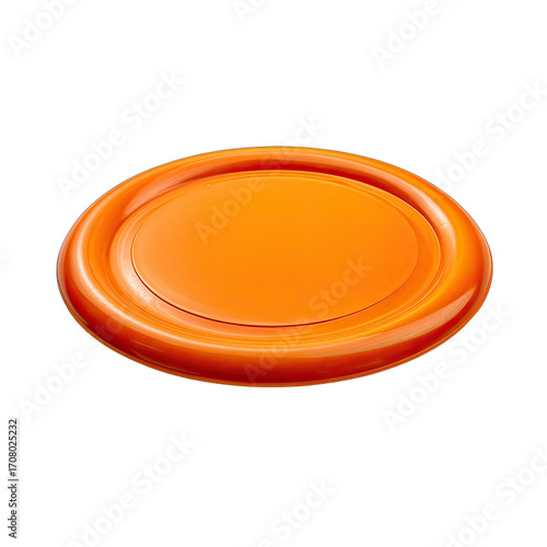 Orange frisbee, flat, glossy