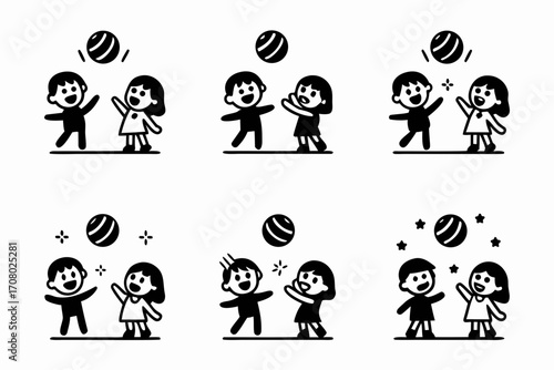happy family icons siblings 