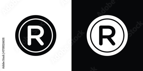 Registered icons. glyph vector icon. Vector illustration eps 10