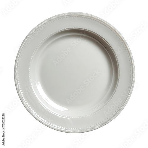 Empty white shallow bowl-shaped plate