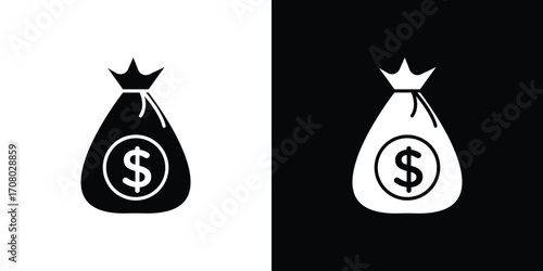 Money bag icons. glyph vector icon. Vector illustration eps 10