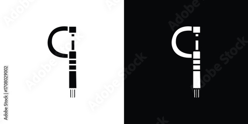 Micrometer icons. glyph vector icon. Vector illustration eps 10