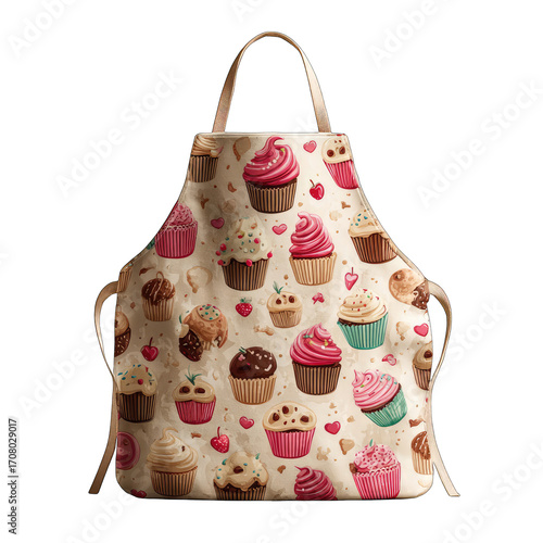 Cute cupcake apron, light beige