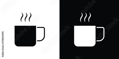 Hot coffee Mug icons. glyph vector icon. Vector illustration eps 10