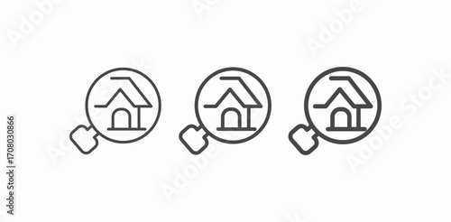 house search magnifying glass icon sign vector