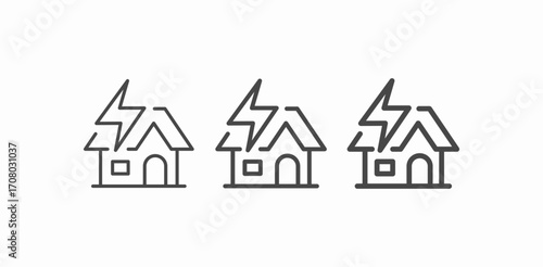 house with lightning icon sign vector