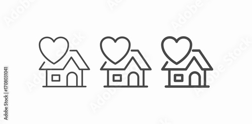 house with heart icon sign vector