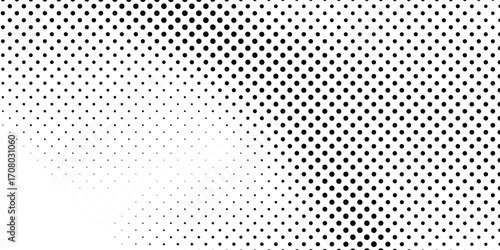 grunge Halftone white and black dots pattern and black gradient grunge texture background. Dotted line comic sport style background
