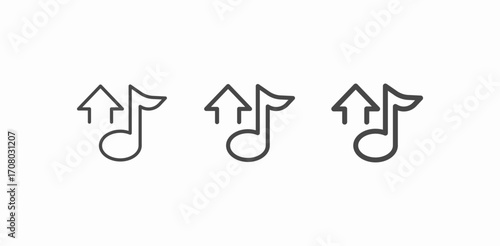 music note upload icon sign vector