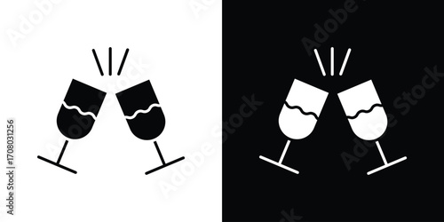 Glass-cheers icons. glyph vector icon. Vector illustration eps 10