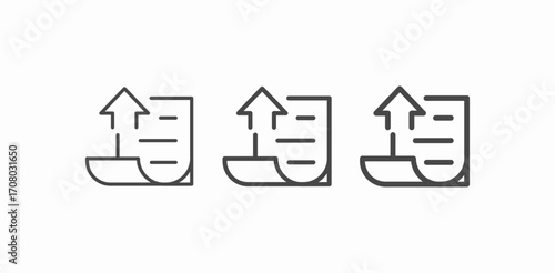 upload curved document icon sign vector