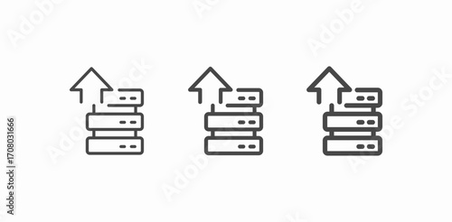 upload database server icon sign vector
