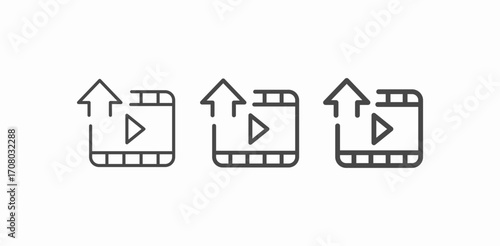 upload video player icon sign vector