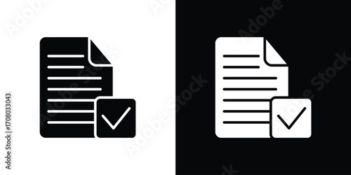 Document accept icons. glyph vector icon. Vector illustration eps 10