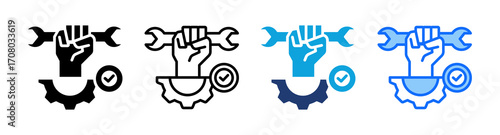 Management Service icon Multi Style Vector Illustration