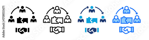 Client Collaboration icon Multi Style Vector Illustration