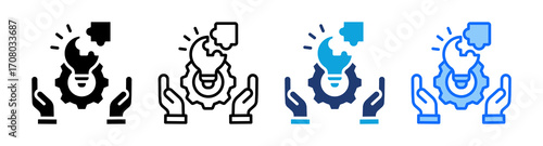 Management Solutions icon Multi Style Vector Illustration
