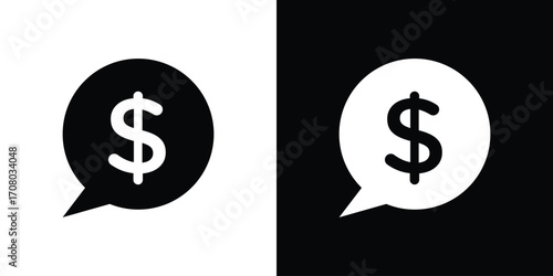 Comment dollar icons. glyph vector icon. Vector illustration eps 10