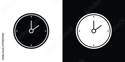 Clock two icons. glyph vector icon. Vector illustration eps 10