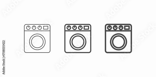 a front loading washing machine icon sign vector