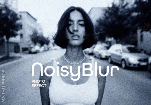 Noisy Blurred Photo Effect Mockup