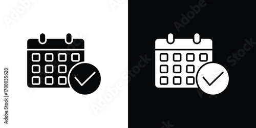 Calendar check icons. glyph vector icon. Vector illustration eps 10