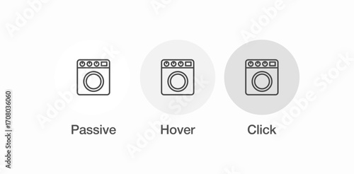front-loading washing machine icon sign vector