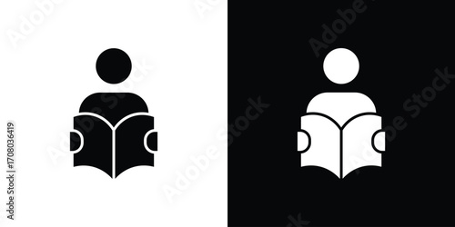 Book open reader icons. glyph vector icon. Vector illustration eps 10
