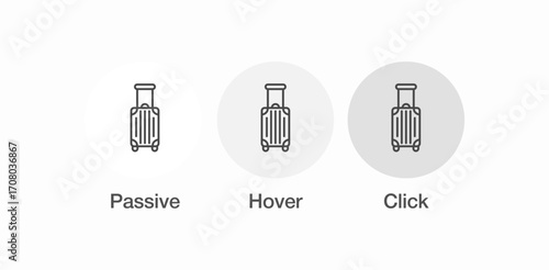 rolling suitcase bag icon sign vector