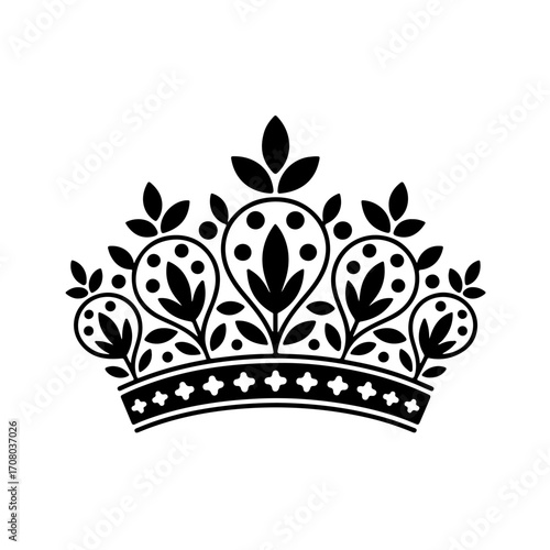 Majestic Crown: An elegant illustration of a crown, exuding royalty and regality, perfect for designs that demand a touch of sophistication and prestige.