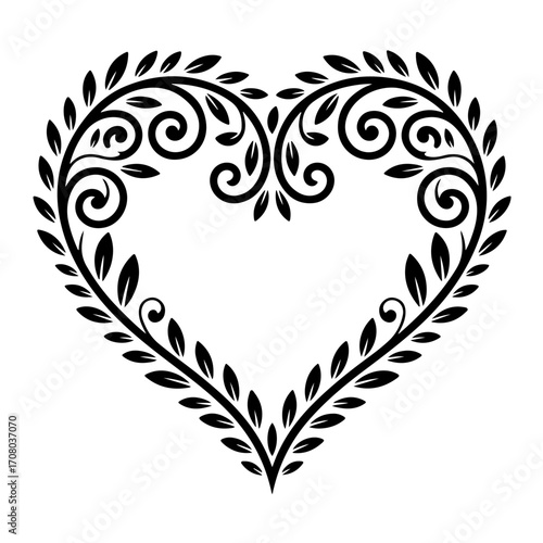 Romantic Floral Heart: A meticulously crafted floral heart, embodying romance with its delicate design and graceful leaf arrangement, serves as a timeless symbol of love and affection. 
