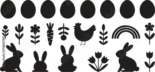 Easter themed black shapes