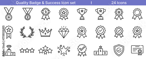 Quality Badge Success Achievement Icon for Certification and Trusted Approval