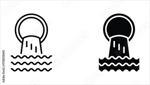 wastewater icon set, flat illustration of vector icon on white background.