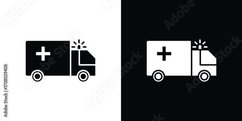 Ambulance icons. glyph vector icon. Vector illustration eps 10