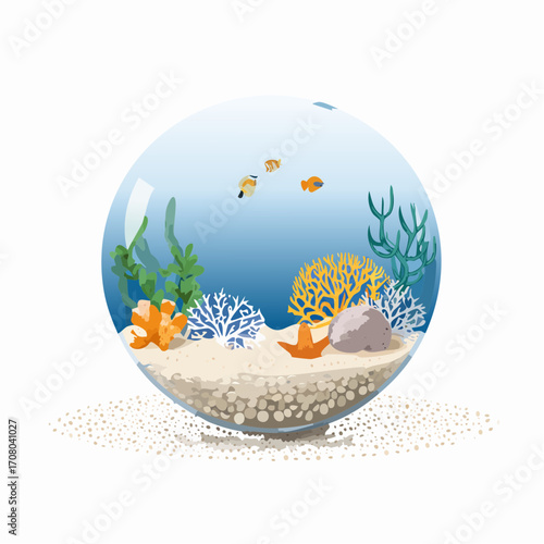 Ozean in einer Glaskugel