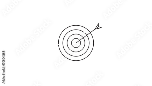 Target board icon with arrow hitting bullseye, symbolizing accuracy, focus, and gaming objectives