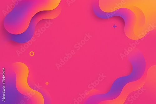 Bright abstract fluid shapes in orange purple and pink tones ideal for digital marketing backgrounds app UI and modern promo designs